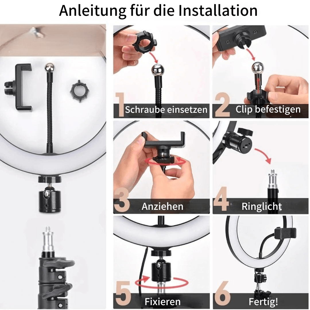 LUMIQ - Professionelles Ringlicht mit stufenloser Helligkeit